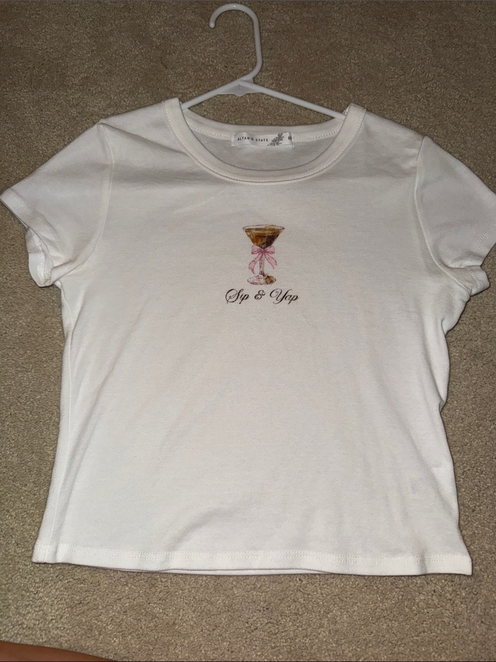 Altard state White Graphic 'Sip & Sip' Short Sleeve baby Tee :  never worn